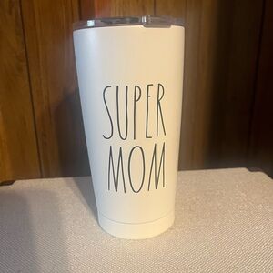 Rae Dunn Cream 'Super Mom' Tumbler